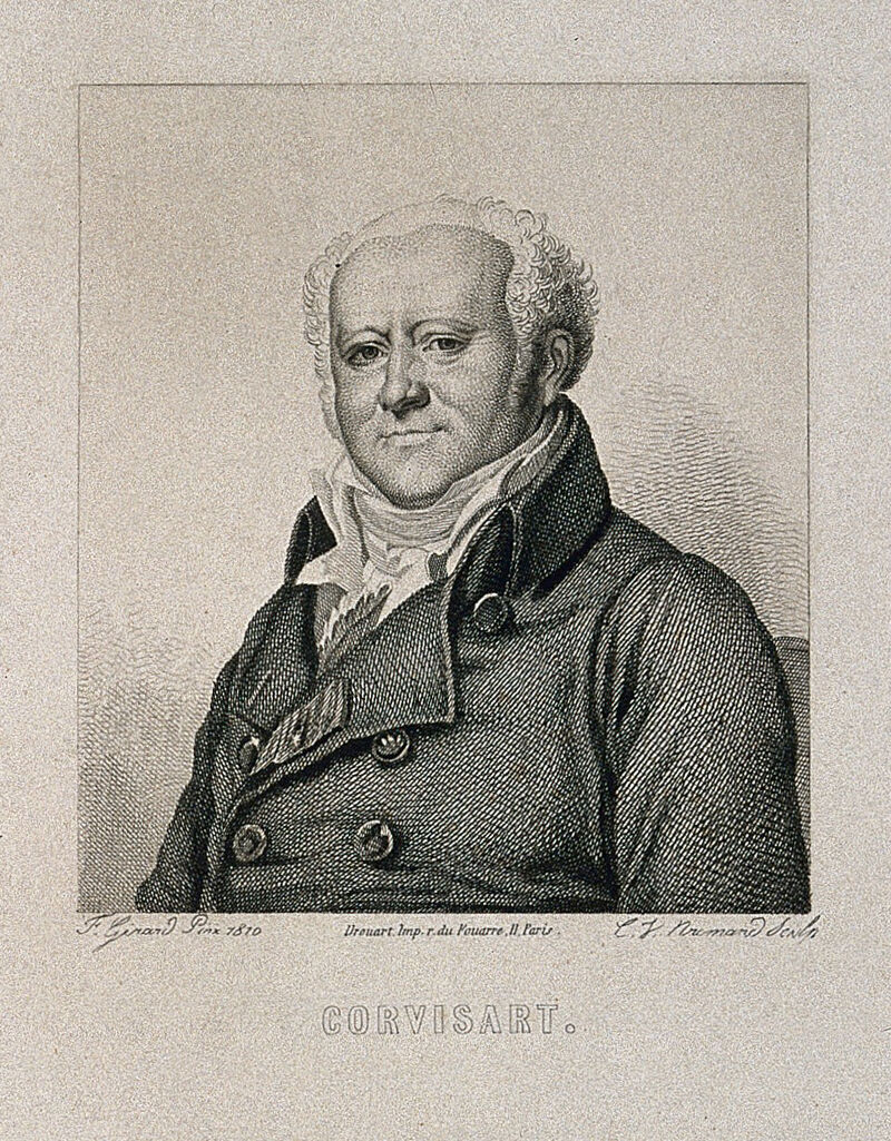 Jean-Nicolas, Baron Corvisart. Etching by C. J. Normand after F. P. S. Gérard., by François Gérard