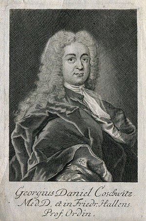 view Georg Daniel Coschwitz. Line engraving.