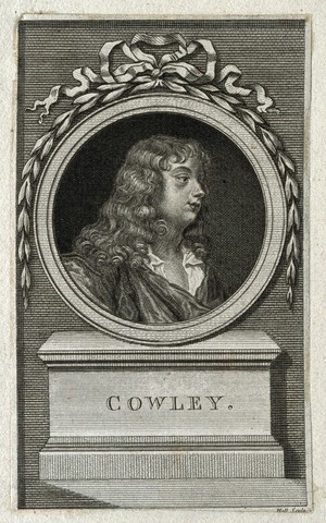 view A young man as a shepherd, designated as Abraham Cowley. Line engraving by J. Hall after C.F. Zincke after Sir P. Lely.