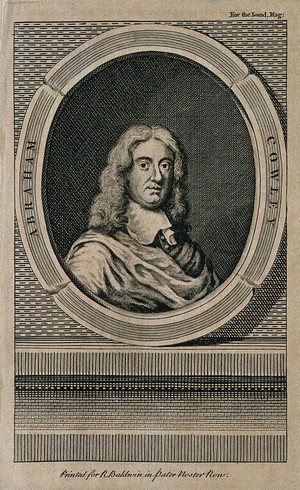 view Abraham Cowley. Line engraving, 1754 after Sir P. Lely.