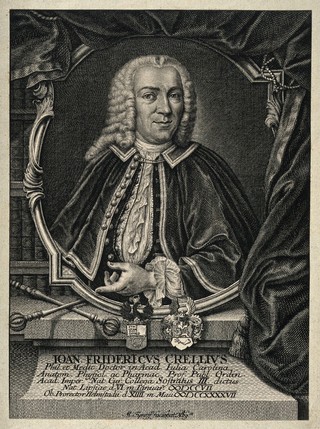 Johann Friedrich Crell. Line engraving by M. Tyroff.
