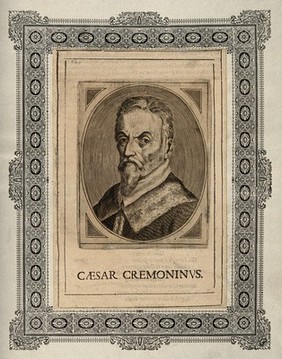 Cesare Cremonini. Line engraving, 1640, after P. Damin.