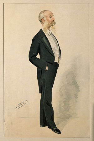 view Sir James Crichton-Browne. Colour lithograph by L. Ward [Spy].