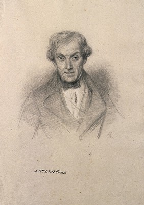 Elie-Victor-Benjamin Crud. Pencil drawing by C. E. Liverati, 1841.