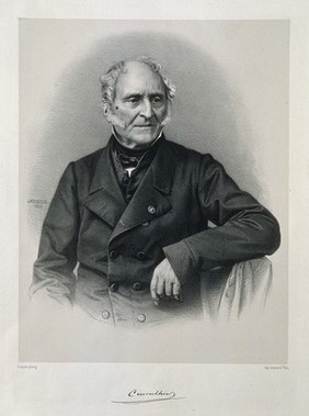 Jean Cruveilhier. Lithograph by L. P. Lasnier, 1865, after A.-R. Trinquart.