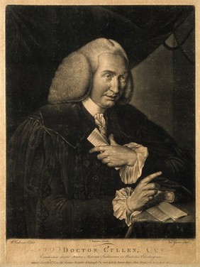 William Cullen. Mezzotint by V. Green, 1772, after W. Cochrane.