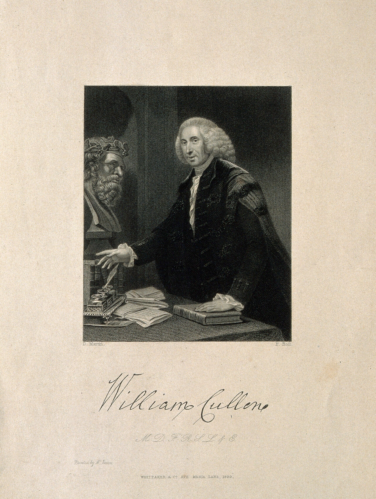 William Cullen. Stipple engraving by F. Holl after D. Martin., by David Martin