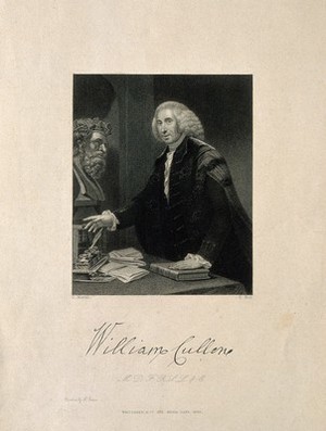 view William Cullen. Stipple engraving by F. Holl after D. Martin.