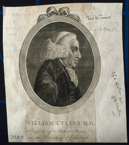 William Cullen. Line engraving by J. Caldwall, 1799, after J. Tassie.