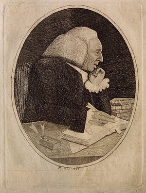 view William Cullen. Stipple engraving by McIntyre.
