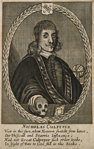 view Nicholas Culpeper. Line engraving.