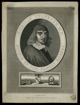 Nicholas Culpeper. Line engraving by J. Chapman [?], 1814.