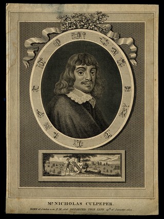Nicholas Culpeper. Line engraving, 1817.