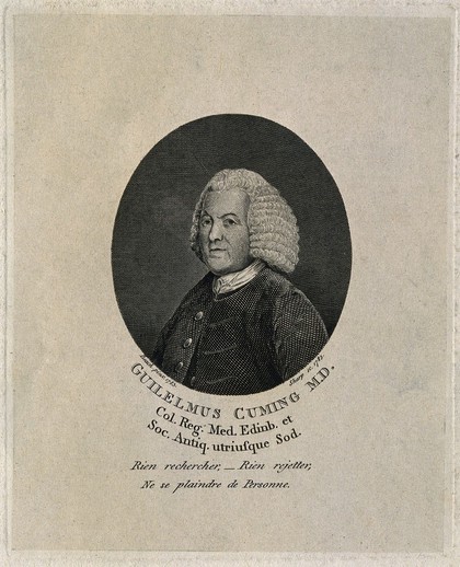 William Cuming. Line engraving by W. Sharp, 1785, after T. Beach, 1783.