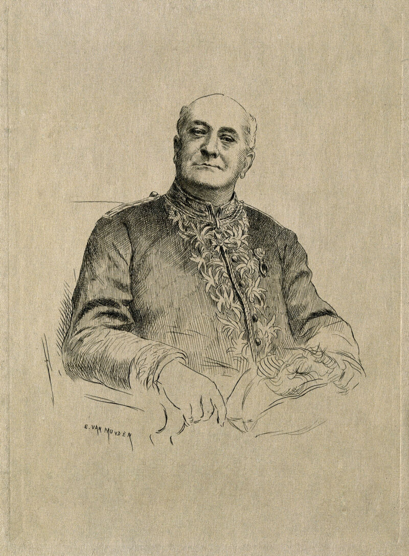 Bernard Cuneo. Etching by E. van Muyden., 1900-1999, by Evert van Muyden