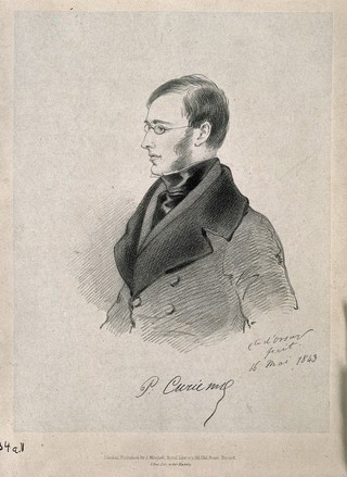 Paul Curie. Lithograph by C. Graf, 1843, after Comte D'Orsay.