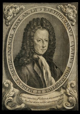 Bartholomaeus Curtius. Line engraving by G. Bianchi, 1719.