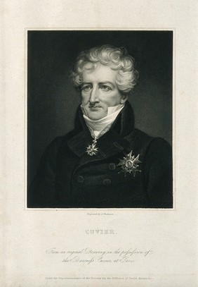 Georges-Léopold-Chrétien-Frédéric-Dagobert, Baron Cuvier. Stipple engraving by J. Thomson.