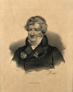 Georges-Léopold-Chrétien-Frédéric-Dagobert, Baron Cuvier. Lithograph by N. E. Maurin.