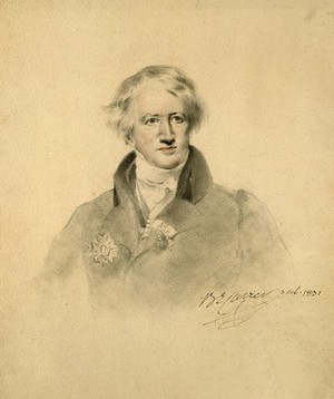 view Georges-Léopold-Chrétien-Frédéric-Dagobert, Baron Cuvier. Pencil drawing with watercolour by H. W. Pickersgill, 1831.