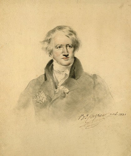 Georges-Léopold-Chrétien-Frédéric-Dagobert, Baron Cuvier. Pencil drawing with watercolour by H. W. Pickersgill, 1831.