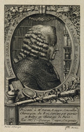 Jacques Daran. Line engraving by F. Martinet after himself.