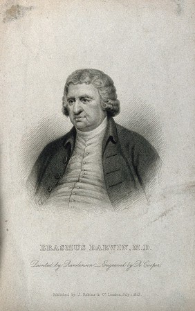 Erasmus Darwin. Stipple engraving by R. Cooper, 1823, after J. Rawlinson.