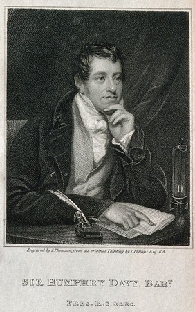 Sir Humphry Davy. Stipple engraving by J. Thomson, 1821, after T. Phillips.