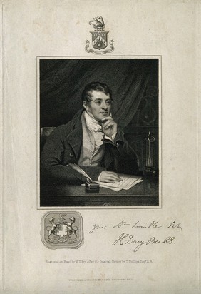 Sir Humphry Davy. Stipple engraving by W. T. Fry, 1825, after T. Phillips.