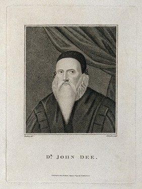 John Dee. Stipple engraving by N. Schenker, 1792, after Harding.