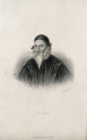 John Dee. Line engraving by W. Greatbach, 1842.