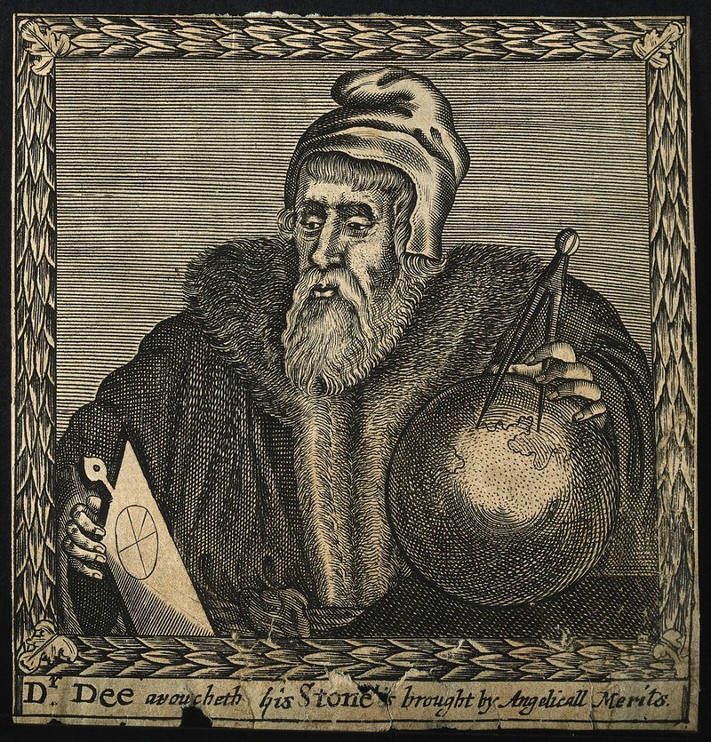 John Dee. Line engraving by F. Cleyn, 1658., 1658, by Francis Cleyn