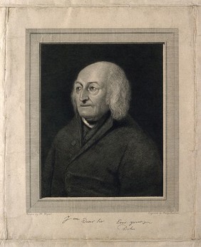 Jean-André De Luc. Line engraving by P. Audinet after H. Wyatt.