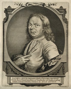 Jacob Denys. Line engraving by F. van Bleyswyck after A. Toorenvliet.