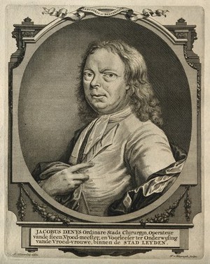 view Jacob Denys. Line engraving by F. van Bleyswyck after A. Toorenvliet.