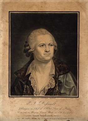 Pierre-Joseph Desault. Line engraving by L. J. Cathelin, 1791, after C. N. Cochin, 1788.