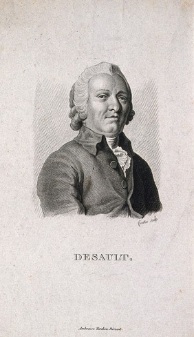 Pierre-Joseph Desault. Stipple engraving by C.A. Forestier after C. N. Cochin, 1788.