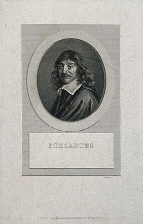 René Descartes. Line engraving by Aubert after F. Hals, 1649.