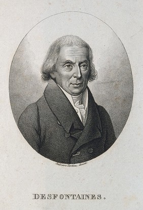 René-Louiche Desfontaines. Stipple engraving by A. Tardieu.