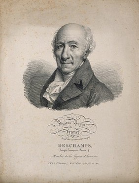 Joseph-François-Louis Deschamps. Lithograph by J. Boilly, 1822.