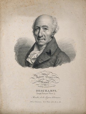 view Joseph-François-Louis Deschamps. Lithograph by J. Boilly, 1822.