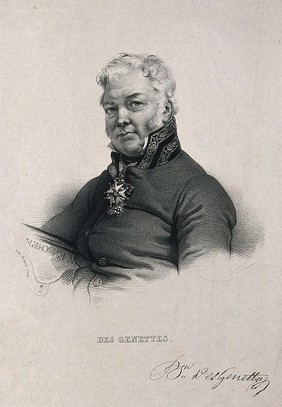 Nicolas-René-Dufriche, Baron Desgenettes. Lithograph by F. S. Delpech.