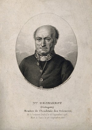 view Nicolas Desmarest. Stipple engraving by A. Tardieu.