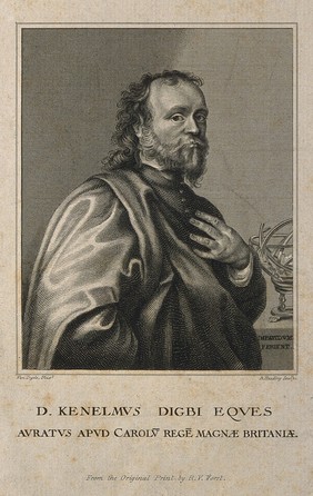 Sir Kenelm Digby. Line engraving by B. Reading after A. van Dyck.