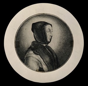 view A woman, said to be Venetia [Stelliana], wife of Sir Kenelm Digby. Etching by W. Hollar, 1642.