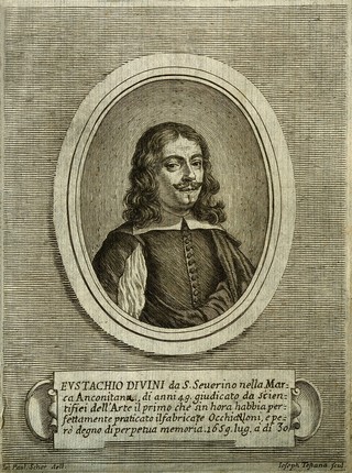 Honoratus Fabri [Eustachius de Divinis]. Line engraving by J. Testana, 1659, after J. P. Schor.
