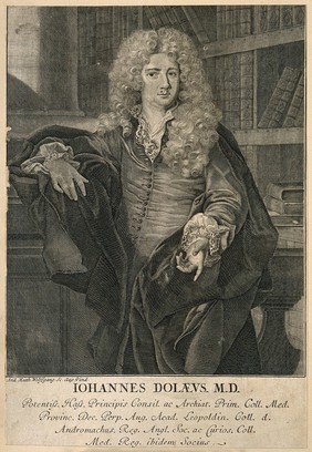 Johannes Dolaeus. Line engraving by A. M. Wolfgang.