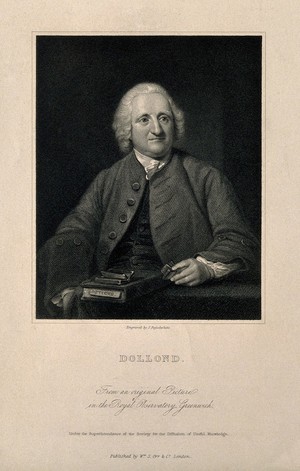 view John Dollond. Stipple engraving by J. Posselwhite after B. Wilson.