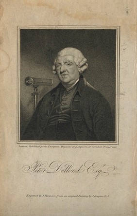 Peter Dollond. Stipple engraving by J. Thomson, 1820, after J. Hoppner.