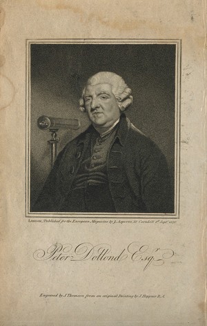 view Peter Dollond. Stipple engraving by J. Thomson, 1820, after J. Hoppner.